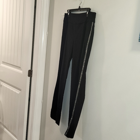 Up~ Slimming Black Pants With Silver Sparkle On Each Side Size 10 - Picture 4 of 7